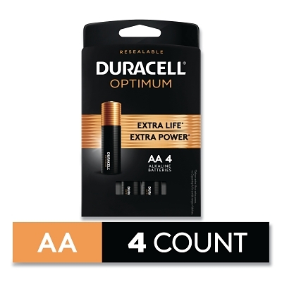 DURACELL OPTIMUM ALKALINE BATTERIES AA 4/PK